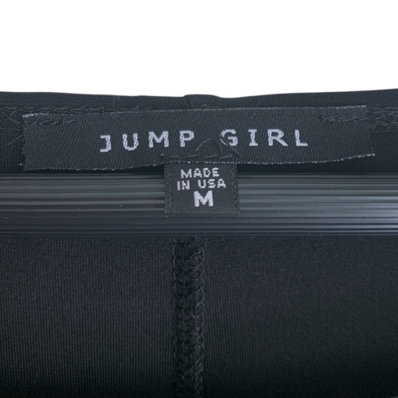 ❄️3/$15❄️ Jump Girl Black Dress with Ruffle Sleeves Size Medium Made in USA - Picture 2 of 6